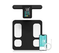 Fitdays - Balance numérique de haute précision pour poids corporel et pourcentage de graisse, 8 électrodes, pour mesure de la composition corporelle, IMC 20, balance intelligente de salle de bain avec