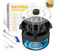 Fitdays Broyeur de poulet électrique automatique | Charge rapide de type C et autonomie de 60 minutes | Chambre de déchiquetage visible de 20 cm avec brosse/fourchette | Sans BPA | Passe au