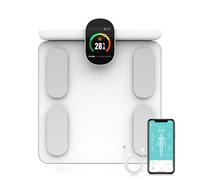 Fitdays FG2305ULB-White - Balance numérique de haute précision pour poids corporel et pourcentage de graisse, 8 électrodes pour mesure de la composition corporelle, balance intelligente de salle de