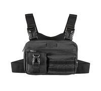 Fitdom Sac de Poitrine Tactique pour Homme avec Support de téléphone intégré. Ce Gilet EDC Rig Pouch est Parfait pour Les entraînements, Le Cyclisme et la randonnée, Noir, 9 x 6.25 x 2 inches, Coupe