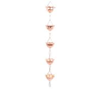 FITEGBAPY Rain Chain 1m Copper | Elegant Flower Shape Replaces Downspout | Decorative Rain Catcher for Garden/Yard/Temple | Weatherproof Easy Install (en Forme de pétale)