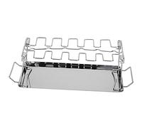 FITEGBAPY Support à 12 fentes en forme d'ailes de poulet et ustensiles de cuisson | Support vertical pour une cuisson uniforme, sans retournement | Acier inoxydable, pour four/barbecue/fumoir, pliable