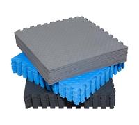 Fitem Dalles en Mousse EVA Environnemental - Tapis de Sport Puzzle - Protection Sol - Garage - Tatami - Piscine - Fitness - Musculation - Gym - Isolation - 63 x 63 x 1 cm - Noir-12pc