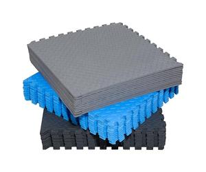 Fitem Dalles en Mousse EVA Premium & Environnemental - Tapis Puzzle - Protection de Sol - Sport - Piscine - Crossfit - Musculation - Gym - Jardin - Intérieur - Extérieur - 44 x 44 x 1 cm - Noir -12pc
