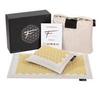Fitem Set d'Acupression HAUTE GAMME & ECOLOGIQUE - Tapis d'Acupression + Coussin + Sac - Soulage douleurs Dos et Cou - Relaxation Musculaire - Stimulateurs BREVETÉS - Sable G