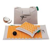 Fitem Tapis d'Acupression et coussin, garnissage en coco 100% naturel, Massage, soulage mal de dos et cou, sciatique, relaxation musculaire, Massage, Détente et Réduit l'Insomnie Orange