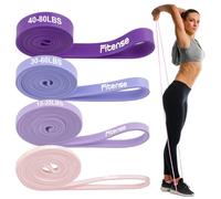 Fitense Kit Bandes de Résistance pour Femmes - Lot de 6 Bande de Elastique Musculation avec Ancrage de Porte/Sac/Affiche, Bande de Resistance Traction pour Étirement/Pilates/Musculation/Thérapeutique