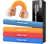 Fitense Lot de 4 barres Flex Therapy, 10/20/30/40 LBS Theraband Flexbar Kit, barre flexible pour thérapie physique et barre de résistance de fitness pour golfeurs, coude, tendinites, poignets, bras