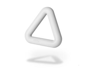FITFIU Fitness TRIANGULAIRE KETTLEBELL - 3.2kg kettlebell avec poignée ergonomique en acier en silicone souple blanc pour séances de musculation et de cardio SHAPES COLLECTION