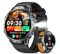 FITFLEX 2025 Smartwatch Homme, Batterie 1000mAh Montre Connectée, 1,85" HD écran Appels Bluetooth Montre Connecté, 120+Modes Sportifs, Lampe de Poche, Analyse de la Fréquence Cardiaque et du Sommeil