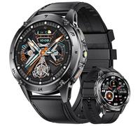FITFLEX Montre Connectée Homme avec Appel Bluetooth, 1.43'' AMOLED Smartwatch avec Lampe Torche, 530mAh, Moniteur de Sommeil, IP68 Étanche, 120+ Sportifs Montre Intelligente pour Android iOS