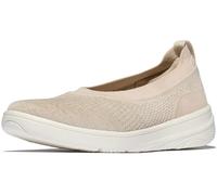 FitFlop Ballerines en tricot Super-Q pour femme, Beige pierre/platine, 39 EU