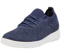 Fitflop Baskets à Lacets Super-Q Knit pour Femme, Bleu Marine métallisé, 39 EU