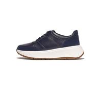 FitFlop Baskets Plates F-Mode en Cuir/Daim pour Femme, Bleu Marine, 41 EU