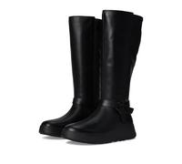 Fitflop Bottes hautes extensibles pour femme avec nœud plié, Noir, 38 EU