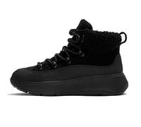 Fitflop Bottines à col en peluche pour femme en daim chaud, Noir, 41 EU