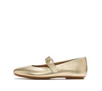 Fitflop Chaussures Plates en Cuir Delicato Mary Janes pour Femme, Platino, 38 EU, Platino, 5 UK Narrow