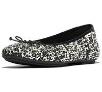 FitFlop Delicato Ballerines tissées avec nœud pour femme, Mélange noir/ivoire, 40 EU