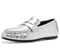 FitFlop Delicato Crinkle Mocassins en cuir métallisé