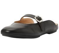 Fitflop Delicato Crystal Buckle Mary-Jane Mules Plates pour Femme, Noir, 8 UK Narrow