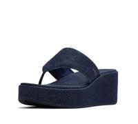 Fitflop Denim Platform Toe Post Wedge Sandals EU 40