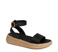 Fitflop Femme F-Mode Espadrille Leather Flatform a/Strap Sandals, Noir, 41 EU