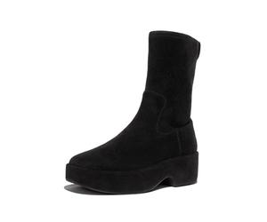 Fitflop F-LUMA Bottes mi-mollet mi-mollet en daim stretch pour femme Noir Pointure 42, tout noir, 42 EU