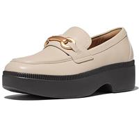 FitFlop F-luma Chunky-Snaffle Mocassins demi-compensés en cuir pour femme, Beige pierre, 43 EU