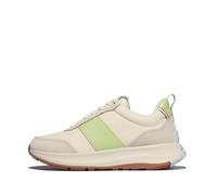 FitFlop F-Mode Baskets Plates en Tissu/Daim/Cuir pour Femme, Citron Vert, 36 EU