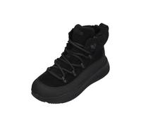 Fitflop F-Mode Bottines à lacets en daim avec col en peluche pour femme Noir Pointure 39, tout noir, 39 EU