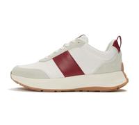 Fitflop F-Mode Flow Baskets Plates en Cuir et Daim pour Femme, Blanc Urbain, Baie brûlée, 37 EU, Urban White Burnt Berry, 37.5 EU