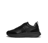 Fitflop F-Mode Flow Sequins Daim Chaussures Plates en Cuir pour Femme, Tout Noir, 39 EU