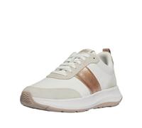 Fitflop F-Mode Flow Sequins Daim Cuir Plateaux Baskets Femme Urban White/Classic Beige, 37 EU, Urban White Classic Beige, 37 EU