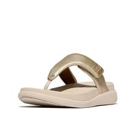 Fitflop Sandales F-Mode Go – À entre-doigt ajustables, semelle compensée – Platino 39 EU