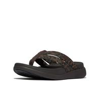 Fitflop F-Mode Go Leopard Tongs à lanières pour femme, Chocolat mélangé, 42 EU