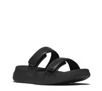 Fitflop F-Mode Go Sandales plates réglables à deux barres pour femme, Noir, 37 EU