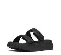 Fitflop Femme F-Mode Go Adjustable Flatform Two-Bar Slides Sandale Glissante, Noir, 43 EU