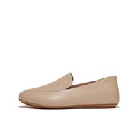 Fitflop Femme Allegro Crush-Back Leather Loafers Semelle de Mocassin, Beige/café, 38 EU