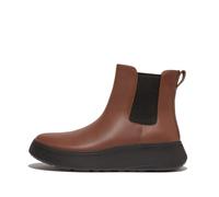 Fitflop Femme Bottines Chelsea Plates en Cuir F-Mode Bottes, Marron Riche, 40 EU