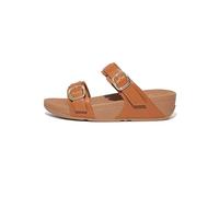 Fitflop Femme Claquettes réglables en Cuir Lulu Sandale Glissante, Bronzage Clair, 40 EU