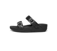 Fitflop Femme Claquettes réglables en Cuir Lulu Sandale Glissante, Tout Noir, 36 EU