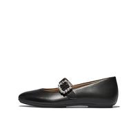 Fitflop Femme Delicato Crystal-Buckle Leather Mary Janes Chaussure Baby, Noir, 36 EU Étroit