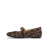 Fitflop Femme Delicato Leopard Suede Mary Janes Chaussure Baby, Chocolat mélangé, 37.5 EU Étroit
