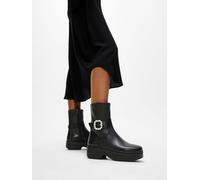 Fitflop Femme F-luma Crystal-Buckle Leather Short Boots Bottine, Noir, 38.5 EU