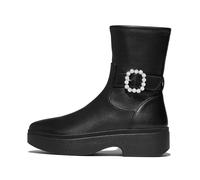 Fitflop Femme F-luma Crystal-Buckle Leather Short Boots Bottine, Noir, 42 EU