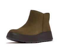 Fitflop Femme F-Mode Bottines Plates en Daim avec Fermeture éclair Bottes, Olive, 43 EU