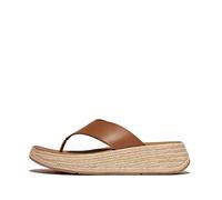Fitflop Femme F-Mode Espadrille Leather Flatform T/Post Sandals, Deep Tan, 36 EU