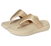 Fitflop Femme F-Mode Go Adjustable Flatform Toe-Post Sandals, Platino, 38 EU