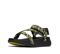 Fitflop Femme F-Mode Go Leopard Adjust. Webbing Z-Strap Sandals, Mélange de citronnelle, 42 EU