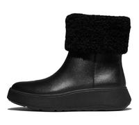 Fitflop Femme F-Mode Shearling-Collar Zip-up Leather Ankle Boots Bottine, Tout Noir, 38.5 EU